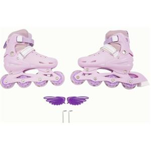 YUYUZI Pattini in linea regolabili per bambini, M 31-34 con freno, per 6-9 anni | PP, tessuto a rete, spugna, PVC, acciaio al carbonio, 20-22,5 cm, 6-9 anni, per asfalto e mattoni, include 2 attrezzi