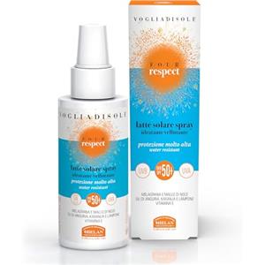 Helan, Vogliadisole Respect - Crema Solare 50+ Spray, Alta Protezione Solare 50+ contro Eritemi e Scottature, Crema Corpo Profumata Idratante Water Resistant con Vitamina E contro Raggi UVA/UVB 150 ml
