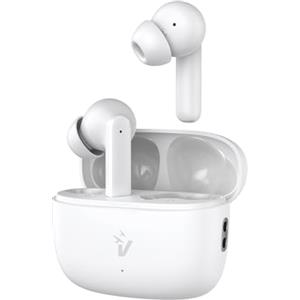 VulTech Pop EP-40WH Cuffie auricolari Wireless In-Ear Bluetooth 5.3, USB-C, ANC cancellazione attiva del rumore, controlli Touch IPX5, Microfono per Smartphone Samsung, iPhone, Xiaomi, Huawei - Bianco