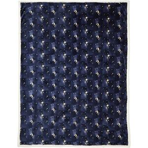 Fusion Snug Coperta in poliestere, 150 x 200 cm, con retro sherpa, per adulti, stampa cosmica con stelle e luna