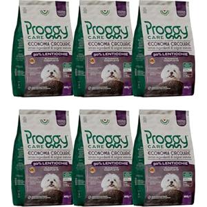 felicia PROGGY CARE - Crocchette Cani Adulti Mini (3-10 kg), Multipack 6×800 g, Alimento Completo 100% Vegetale Fonte Proteica di Leguminose (Lenticchie), Prodotto in Italia, Filiera Controllata, Animal Free