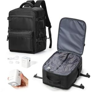 livbote Zaino 40x30x20 Sottovuoto Viaggio Aereo Bagaglio a Mano Ryanair | con Pompa Zaino da Viaggio Impermeabile Zaini Airbag Borsa da Cabina Wizzair Vueling per Donna Uomo - Nero