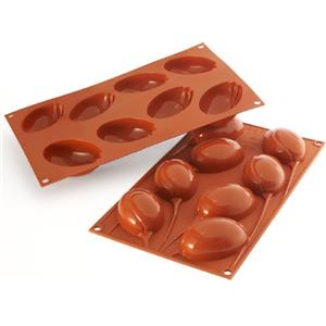 Silikomart | SF118 Stampo in Silicone per Monoporzioni TULIPANO | Confezione da 1 Stampo per Dolci, Antiaderente, 8 Cavità, 76 x 50 h 29 mm Volume 8 x 62 ml Tot. 500 ml