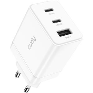 Cudy 67W Caricatore GaN a 3 porte, 2xUSB-C + 1xUSB-A, PD PPS, CH67 | Caricabatterie GaN da 67 W a 3 porte, 2 porte USB-C + 1 porta USB-A, 44 x 31, 2 x 55 mm, 127, 6 g, livello professionale, pro