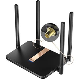 Cudy Router Wi-Fi 4G LTE Cat 4 AC1200, antenne rimovibili, LT500D | Cat. 4, 150 Mbps in download, Wi-Fi 5 AC1200 (867/300), 4 porte FE, slot per Nano SIM, antenna SMA rimovibile, VPN completa