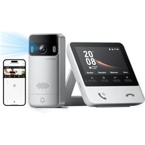 SwitchBot Citofono Senza Fili da Esterno, 2K Videocitofono, [Aggiornamento] | [connessione più stabile del 50%] Schermo a Colori da 4,3'', Video Campanello 165°, Audio Bidirezionale, Compatibile Alexa