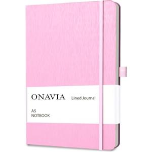 ONAVIA Quaderno A5 Con Copertina Rigida A Righe, 80 Pagine, Rosa | 160 Pagine, 14,8 × 21 cm, Copertina Rigida, A Righe, Quaderno Per Scuola, Studio E Ufficio