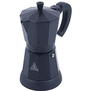 KAUITOPU Caffettiera elettrica da 300 ml, 6 tazze, macchina da caffè moka con fondo separato per campeggio, caffettiera in alluminio nero