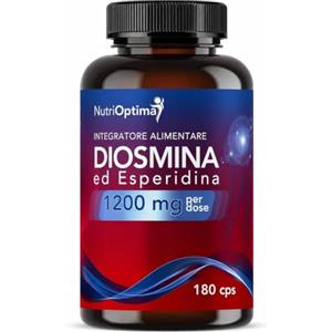 NutriOptima Diosmina Esperidina Alto Dosaggio 1200mg 180 Capsule | Con Centella Asiatica, Bromelina, Ippocastano, Meliloto e Rusco