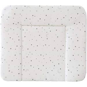 roba Materassino per Fasciatoio Sternenzauber - 3 Bordi Rialzati - Facile da Pulire - Stampato con Stelline - 85 x 75 cm - Bianco