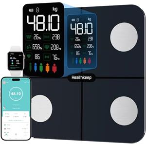 Healthkeep Bilancia Pesapersone Bilancia di Precisione con BMI Pesa Persona Bilancia Pesapersone Digitale Bluetooth