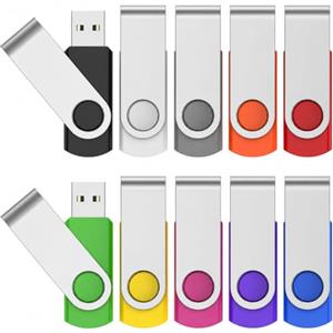 FEBNISCTE PenDrive 256MB Penna USB 10 Pezzi Chiavette USB2.0 - Bassa Capacità Pennetta USB Portatile Leggeri 256 MB Pen Drive - FEBNISCTE Girevole Chiave USB 256 MB Multicolore Flash Drives
