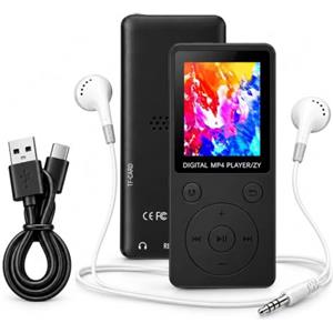 Vexnaro Lettore MP4 32GB Bluetooth 5.3 con Altoparlante | Tasti Fisici e Cuffie, Radio FM, Registratore Vocale, Design Mini Portatile, Espandibile fino a 128GB per Sport e Viaggi
