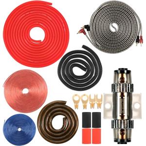 Kssvzz Kit Cavi Amplificatore Auto 4GA, 5m, Subwoofer HiFi | Cavi Amplificatore Auto 4GA, Set 5m, Subwoofer, Fusibile, Terminali, Guaine Termorestringenti
