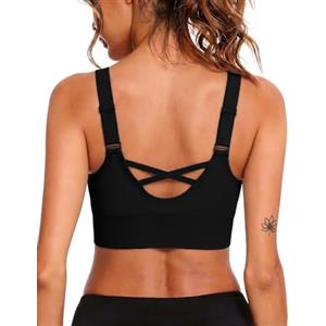 Litherday Reggiseno Sportivo Donna Schiena Incrociata Spalline Regolabili | 90% nylon, 10% elastan, spalline regolabili, schiena incrociata e fascia ampia per yoga, palestra, camminata e tempo libero
