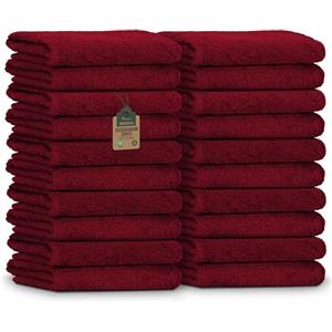 NatureMark Asciugamani Ospite - Confezione da 20 (30x50 cm), 100% Cotone, Certificati OEKO-TEX, Morbidi, Assorbenti e Facili da Lavare - Per Bagno, Ospiti & Spa - Rosso Bordeaux