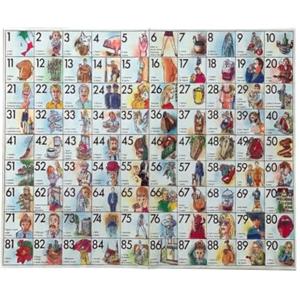 COSE DA CASA COSEDACASA Cartellone Tombola Napoletana 90 caselle Cartoncino Multicolore | ricambio Tabellone Smorfia Illustrata Pieghevole per Gioco da Tavolo
