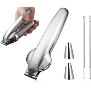 Anlising 2PCS Taglia Castagne, Castagno Clip, Pinza per Castagne, Castagne Schiaccianoci, Multifunzione Taglio della Castagna, Invia Ago di Granchio+Protezioni per Dita, per Castagne, Nut, Noce