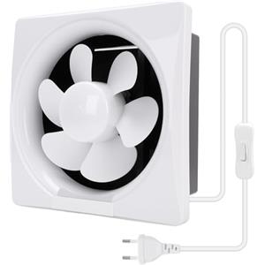 MEKOTRIN Ventola di Estrazione da Bagno, Estrattore di Ventilazione con Valvola di Non Ritorno, 195 mm per Casa e Magazzino