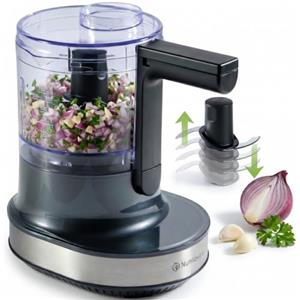 Nutrilovers® NUTRI-CHOPPER 4D Tritatutto Elettrico Multifunzione con Funzione AUTO-BLADE - Senza BPA - Marchio Tedesco - Food Processor Universale per Cipolle, Carne, Frutta Secca, Pesto