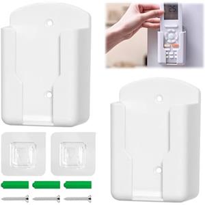 MxyVrix Lot de 2 Supports Muraux pour Télécommande avec Adhésif et Vis,Support Telecommande Mural,Porte Telecommande Mural,Pour Climatisation et TV - Taille intérieure : 63 mm x 30 mm x 100 mm (LxlxH)