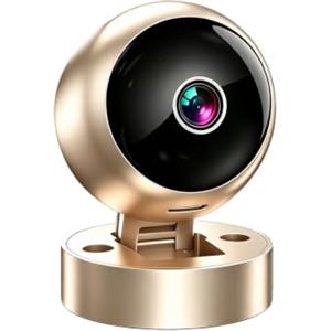 Qlxiuns Telecamera Nascosta Spia 1080P Mini Telecamera Wifi Interno (Oro) | Videocamera Sorveglianza Senza Fili Microcamere Spia Batteria Lunga Durata Spy Cam Per Bambini/Casa/Auto