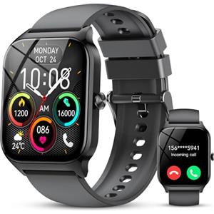 CASCHO Smartwatch Donna Uomo, 1.85'' Orologio Smartwatch Uomo con Chiamate Bluetooth/Assistente Vocale AI, 115+ Sportive Smart Watch con Contapassi/Sonno/Cardiofrequenzimetro, IP68 Fitness Tracker