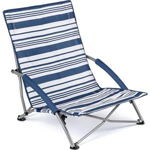 trail outdoor leisure Trail Sisken Sedia da Spiaggia Bassa Pieghevole, Righe Blu Navy