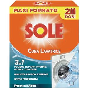 Sole Cura Lavatrice Freschezza Alpina, Confezione da 2 Cura Lavatrice da 250 ml