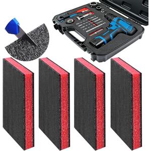 DOUJIAO Foglio di schiuma 4 pezzi-40×30×5 cm - Inserti per Cassetta degli Attrezzi | Schiuma Polyetilene Tagliabile per Organizer Cassetti, Borse Fotocamere & Scatole Fai da Te (40×30×5cm-4 pcs)