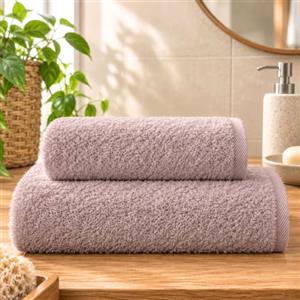NARCISO Set Asciugamani Bagno Viso e Bidet 100% Cotone 2 Pezzi (1 Viso 50x100cm e 1 Bidet 40x60cm) Ogni Asciugamano è Realizzato in Morbida Spugna di Cotone Alta Assorbenza (Cipria)