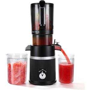 Dreamhigh® Spremiagrumi Elettrico Professionale 200W, Slow Juicer con Ampio Bocca da 112MM, Spremuta Arancia Elettrico Senza BPA, Adatto a Frutta e Verdura Intera