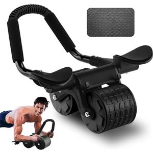 buvyuotu Rullo addominale Ab Roller con supporto per gomiti, AB Wheel con rimbalzo automatico, per addominali con tappetino per ginocchia per uomini e donne