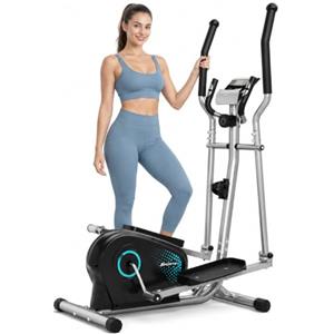 YOLEO Ellittica da Casa Silenziosa, 16 Livelli di Resistenza Regolabili, Volano da 6 kg, Sensore Cardiaco e Schermo LCD, Apparecchio Fitness Cardio Completo