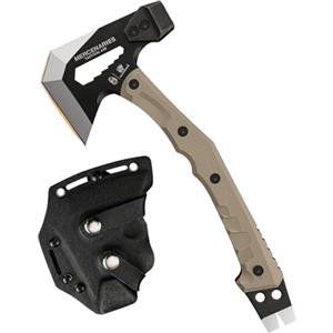 HX OUTDOORS Ascia Multifunzionale, Ascia Tattica da Sopravvivenza e Campeggio con Impugnatura G10, Lama in Acciaio Inox, Accetta da Bushcraft con Martello, Inserti Esagonali e Estrattore di Chiodi