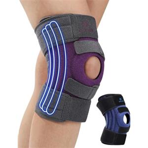 ABYON Ginocchiera Ortopedica per Uomo & Donna - Artriti, Menisco, ACL - con Stabilizzatori Tripli & Cintura Regolabile 360° per Sollievo dal Dolore e Recupero Rapido