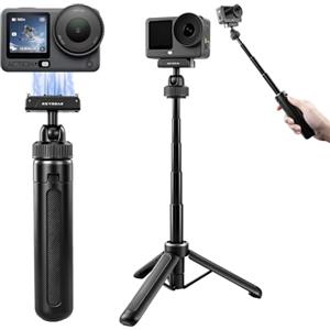 REYGEAK Selfie Stick Treppiede Magnetico per DJI Osmo Action 6/Osmo Nano, manico estensibile per fotocamera con montaggio a sgancio rapido, testa a sfera a 360° per video verticali, treppiede compatto