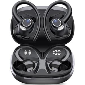 Ltinist AI Cuffie Traduzione Simultanea via App(Supporta 165 Lingue/7 Modalità) | Cuffie Bluetooth 5.4 Sport,48 Ore Mic Stereo/ENC Mic, Display LED,Auricolari Bluetooth Sport per Viaggio/Affari/Studio,USB-C