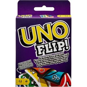 Mattel Games UNO Flip! Gioco di Carte, 7+ Anni, 2-10 Giocatori | Carte fronte retro, due modalità di gioco: tranquilla a scatenata. Per bambini, ragazzi e famiglie, GDR44