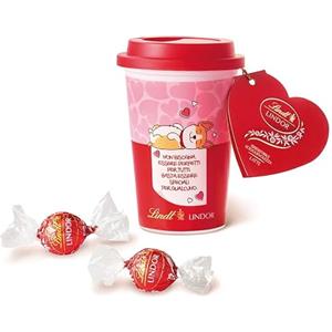 Lindt LINDOR Bicchiere Corgi con Cioccolatini LINDOR al Latte, Formato 112g