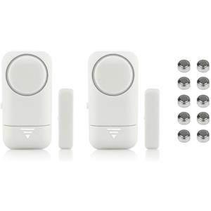 Shackcom 2pcs Allarme per Porte e Finestre 120dB Wireless Magnetico Allarme Antifurto Sistema Sensori di Sicurezza Domestica con Batteria per i Negozi di Home Office