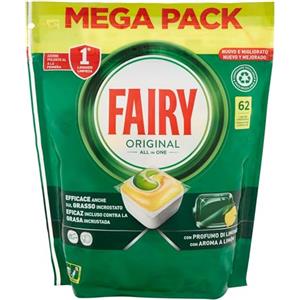 Fairy Pastiglie Lavastoviglie Original, Detersivo Piatti Limone, 62 Capsule 837 g