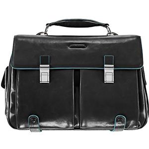 Piquadro CA1068B2 Cartella, Collezione Blu Square, Nero