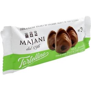 MAJANI TORTELLINI DI CIOCCOLATO AL LATTE RIPIENI DI CREMA AL PISTACCHIO 3 PZ 24 GR