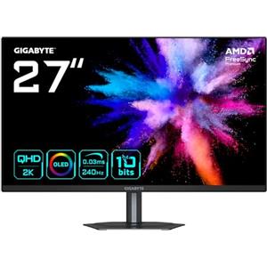 Gigabyte GO27Q24 27" Monitor Gaming OLED 2K QHD - 2560 x 1440, 240Hz, 0.03ms, 400 cd/m², FreeSync Premium, HDMI 2.0, Displayport 1.4