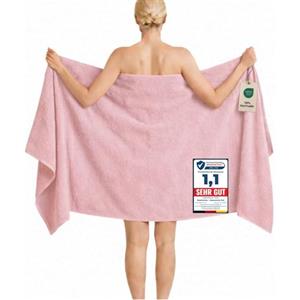 Komfortec Telo da Bagno XXL 100x200 cm, Spugna 100% Cotone, Rosa | Morbido, Assorbente e ad Asciugatura Rapida; Telo Doccia, Telo Mare, per Sauna, Spa e Lettino Massaggio
