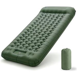 BLUEVER Materasso Gonfiabile Extra Spesso e Extra Largo, Materasso da Campeggio con Pompa a Piedi, Leggero e Durabile per Outdoor Camping (Verde)