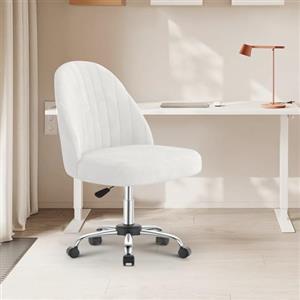 naspaluro Sedia da Ufficio Sedia Vanity, Sedia da Camera in Velluto,Beige | Sedie da Camera Senza Braccioli Con Ruote, Sedia da Ufficio per Casa, Sedie Morbida Regolabile in Altezza, Per Camere Letto