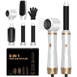 UMIGA 5 in 1 Spazzola Asciugacapelli Air Styler Spazzola Phon Hair Styler | 1000W Airstyler Styler Capelli Asciugacapelli Ferro a ricciolo Spazzola Soffiante Spazzola Lisciante per Capelli