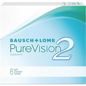 PureVision 2 HD Lenti a Contatto Correttive Mensili 6 Lenti -3.25 D | Bausch + Lomb, Lenti a Contatto Mensili Sferiche, CB 8.6 mm DIA 14 mm (Negative)